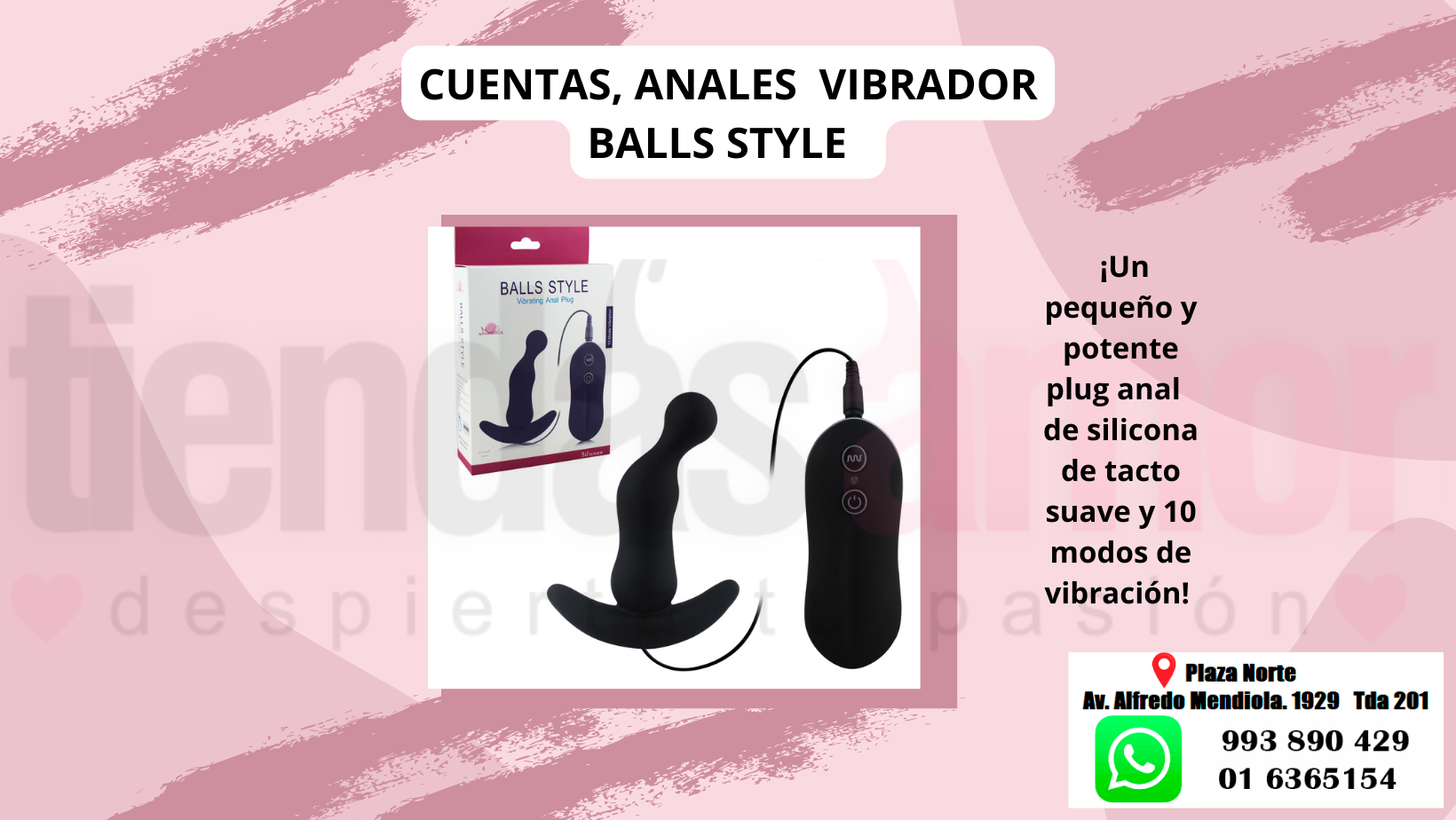 VIBRADOR ANAL VARIAS VELOCIDADES BALLS STYLE 